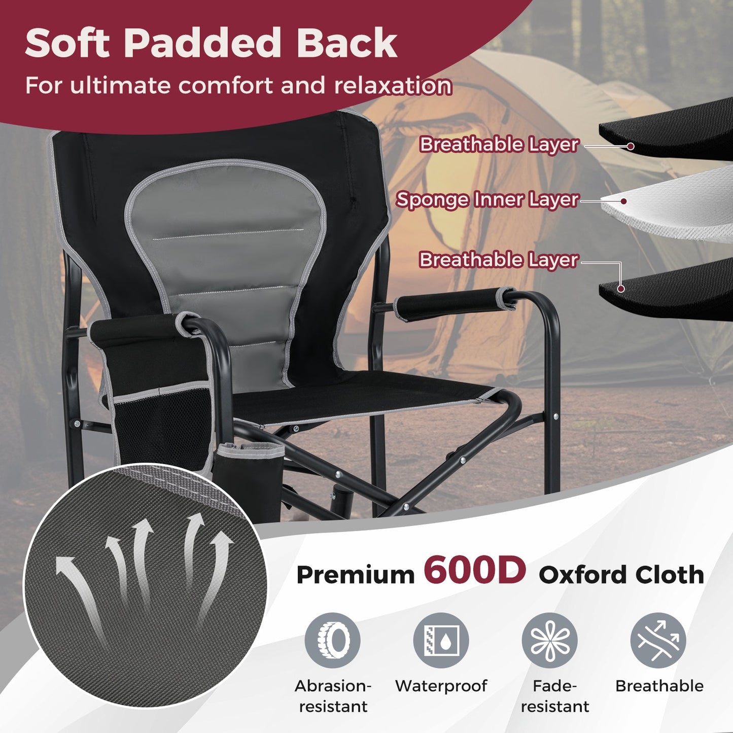 Rocker Chair with Dual Springs and Padded Back