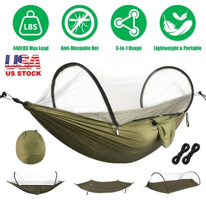 Hammock with Mosquito Net 3-in-1 Portable 440lbs