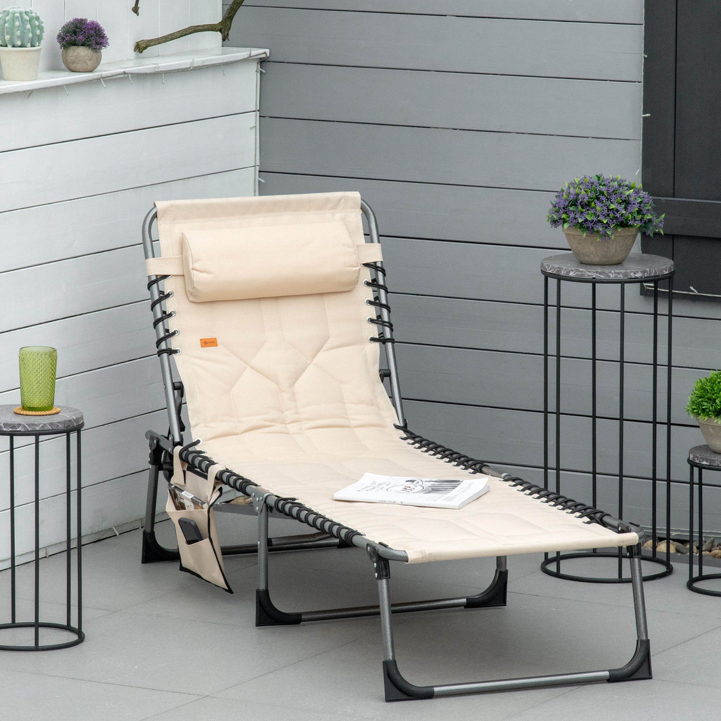 Padded Folding Chaise Lounge Chair