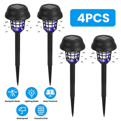 4 Pack Solar Powered Mosquito Zapper with UV White Light