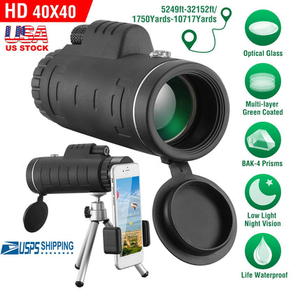 40x40 HD Optical Monocular Telescope