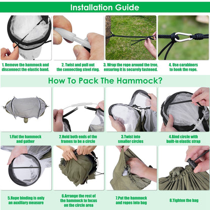 Hammock with Mosquito Net 3-in-1 Portable 440lbs