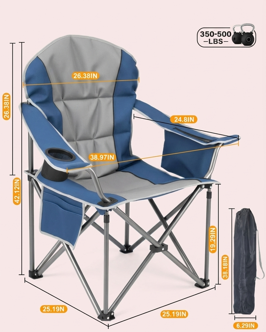 500 lbs Heavy Duty Folding Chair