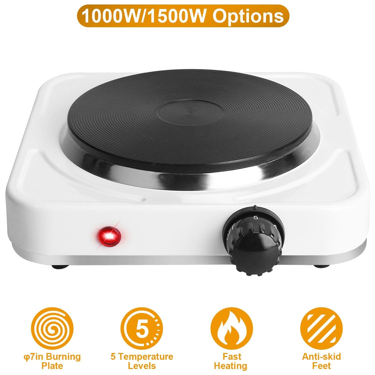 1500W Electric Single Burner Hot Plate