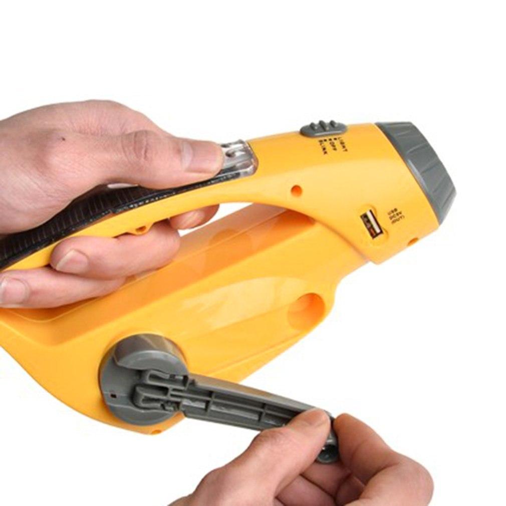 Solar Power LED Flashlight Hand Crank Emergency Flashlight