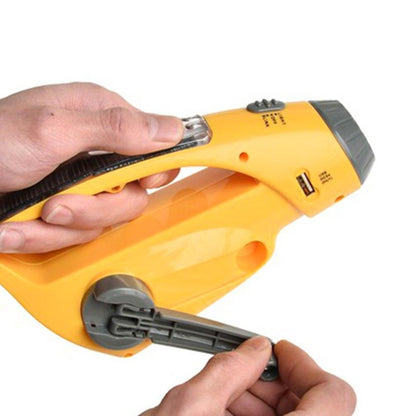 Solar Power LED Flashlight Hand Crank Emergency Flashlight