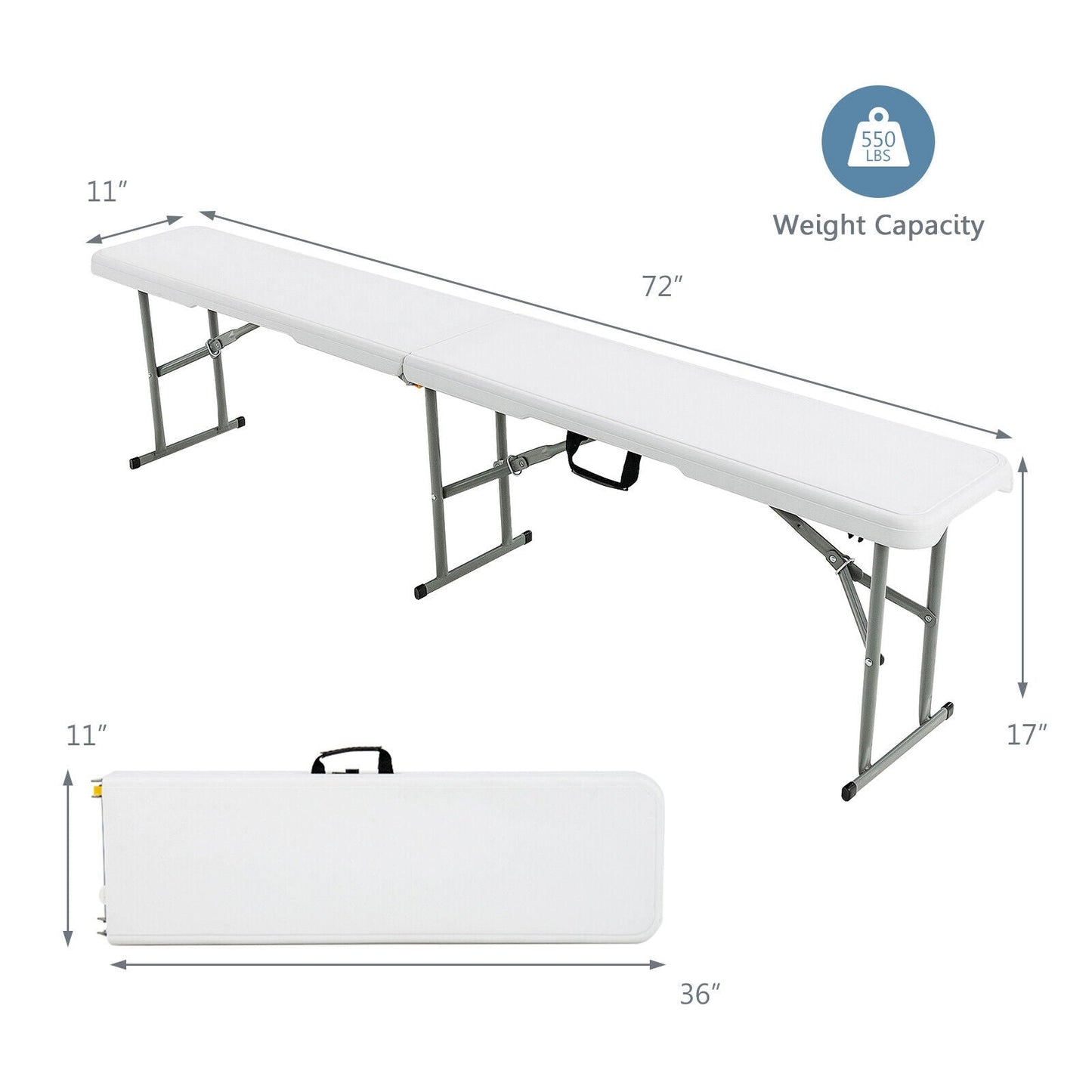 6`Wide bench with handle.