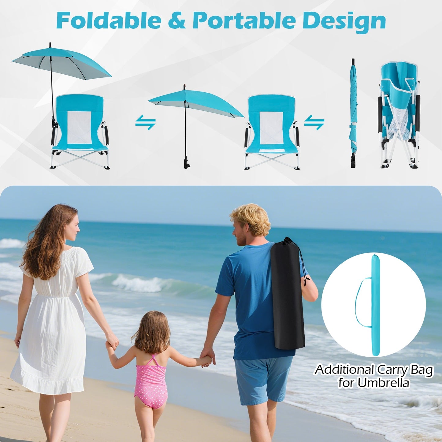Umbrella Chair with Adjustable Parasol