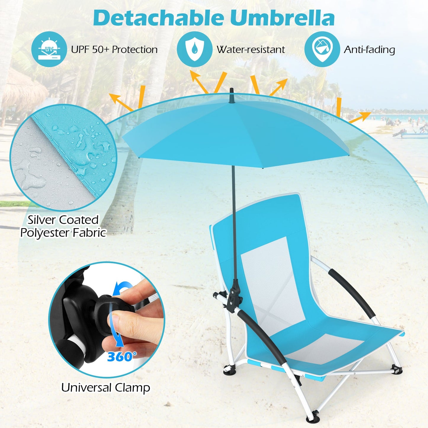 Umbrella Chair with Adjustable Parasol