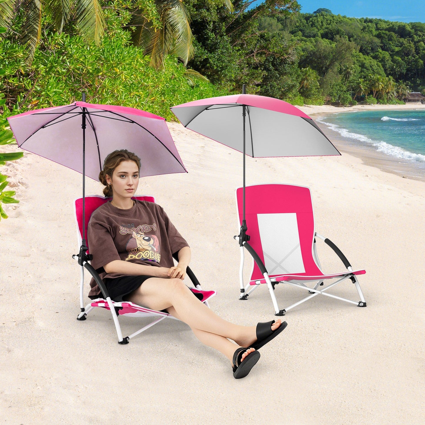 Umbrella Chair with Adjustable Parasol