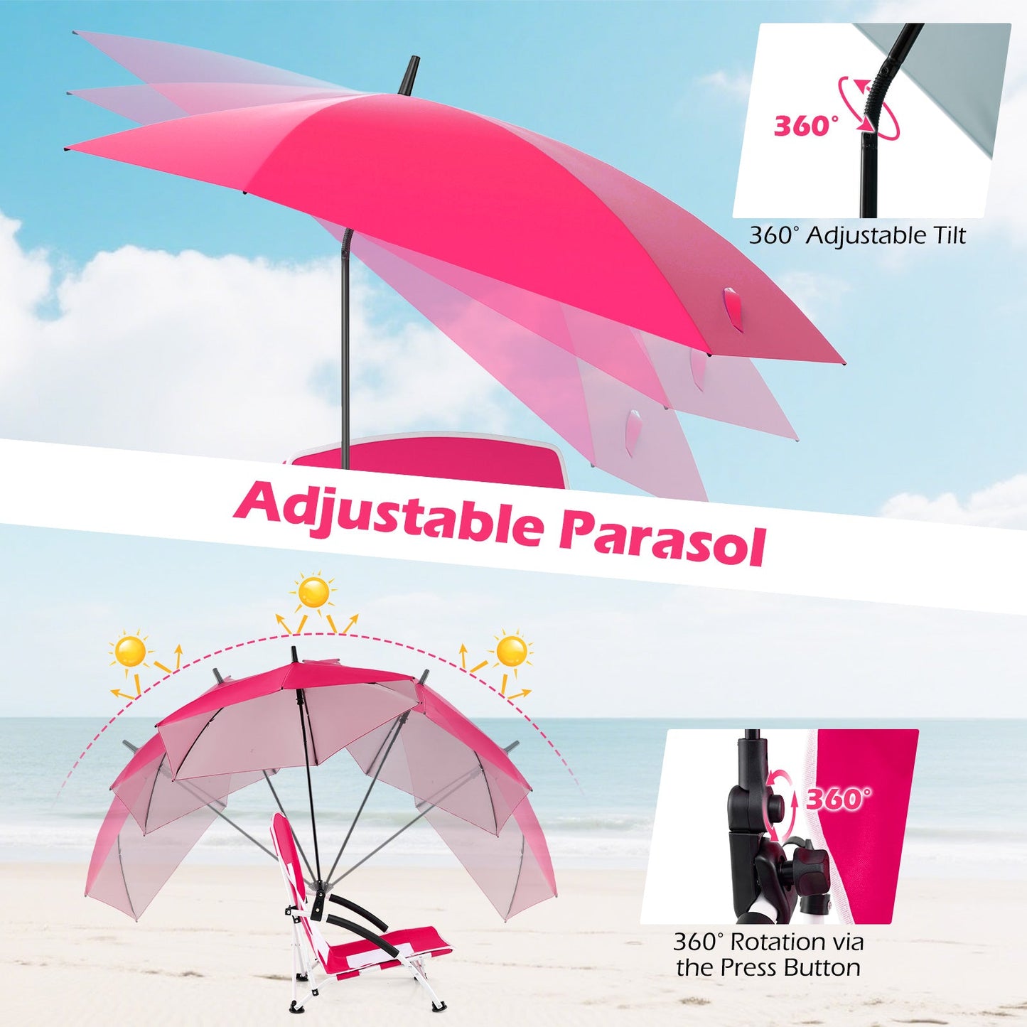 Umbrella Chair with Adjustable Parasol