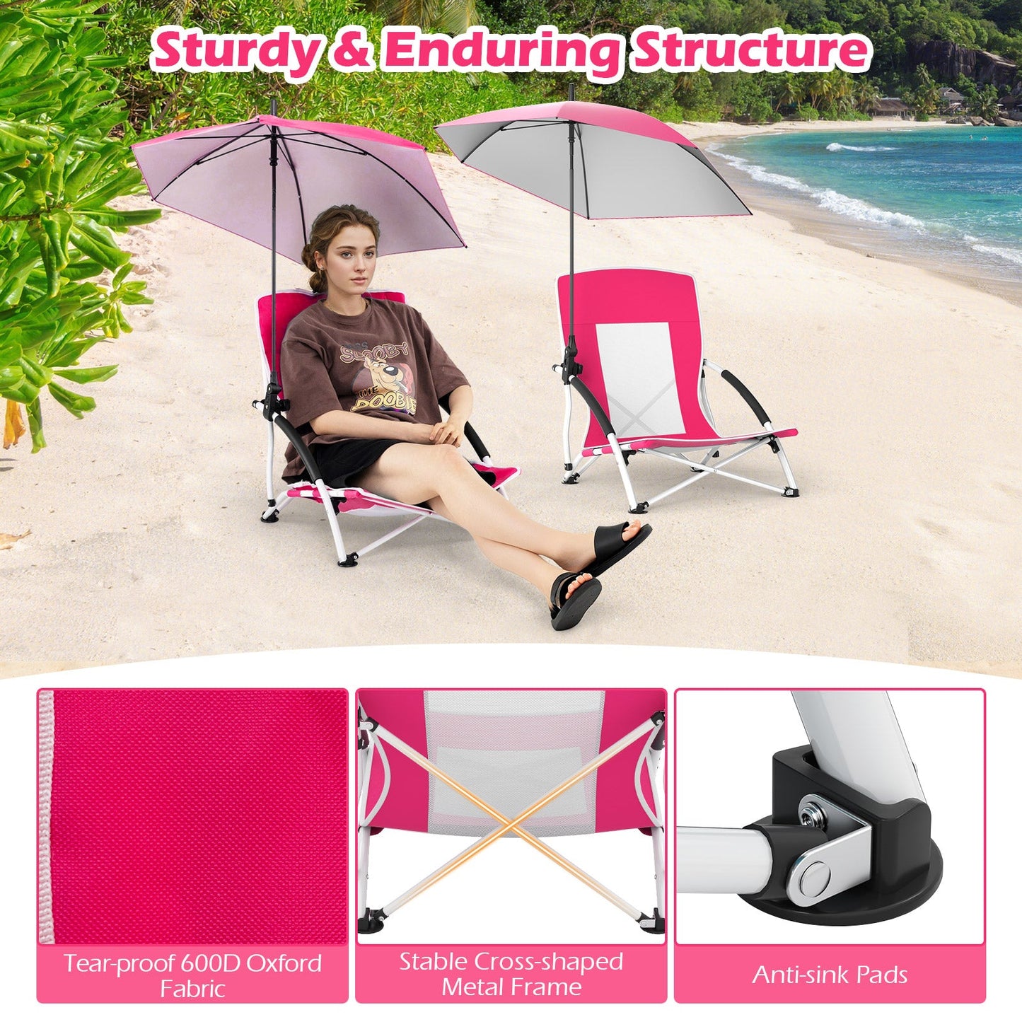 Umbrella Chair with Adjustable Parasol
