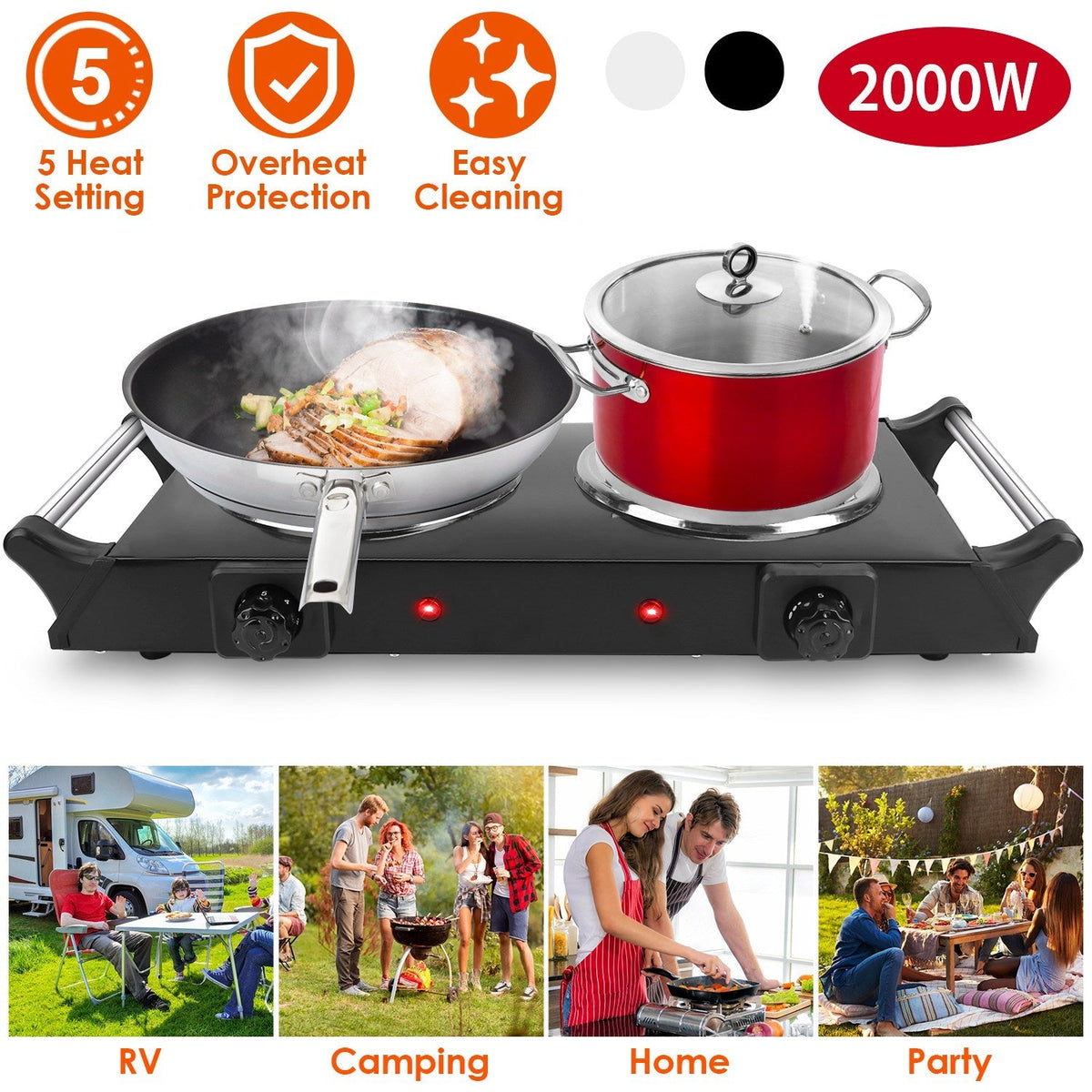 2000W Electric Dual Burner