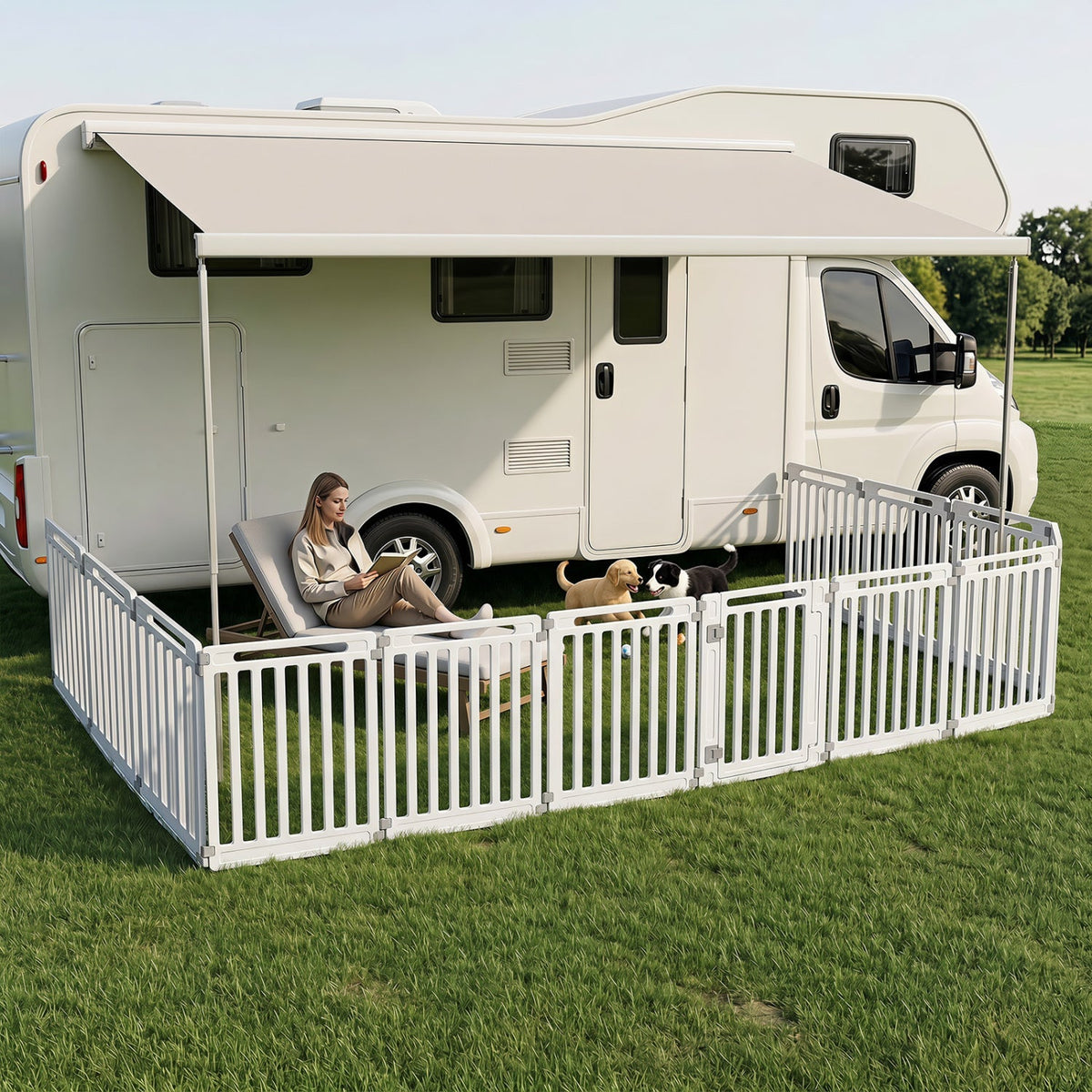 12-Panel 31.5" Height Indoor Outdoor Fence