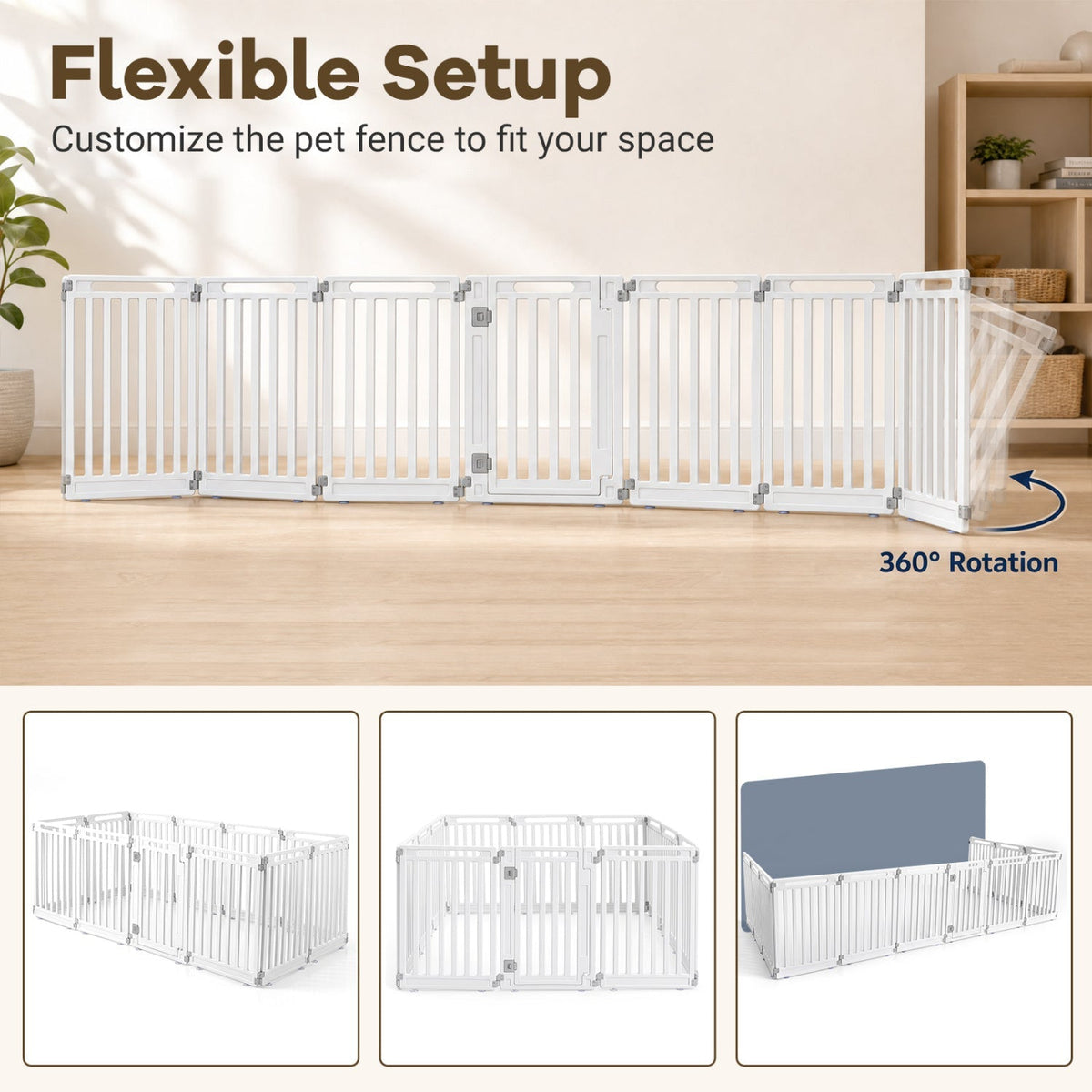 12-Panel 31.5" Height Indoor Outdoor Fence