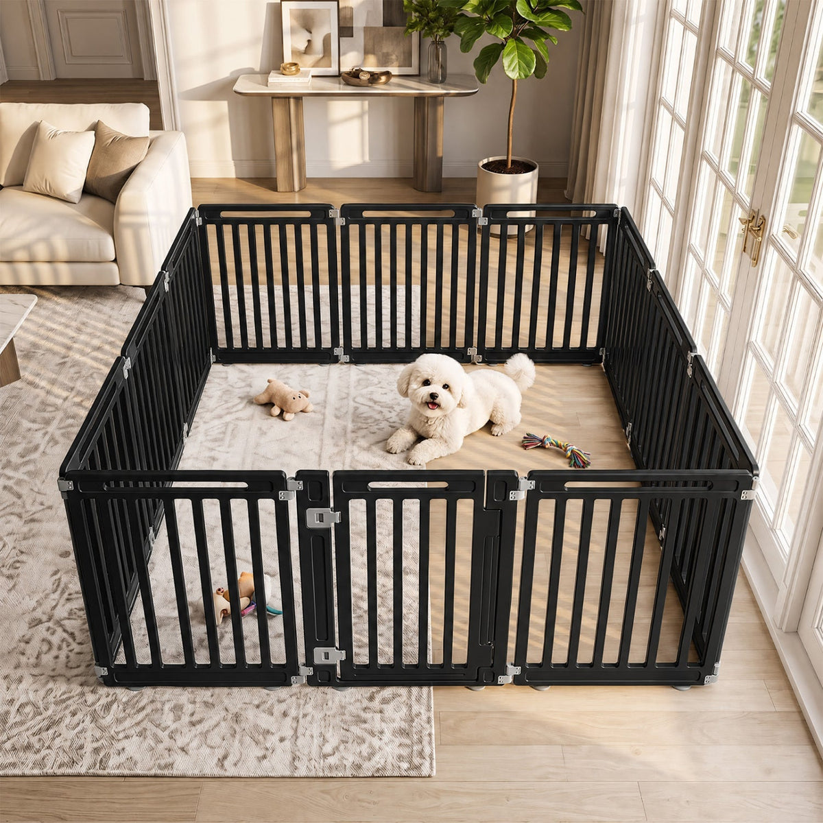 12-Panel 31.5" Height Indoor Outdoor Fence