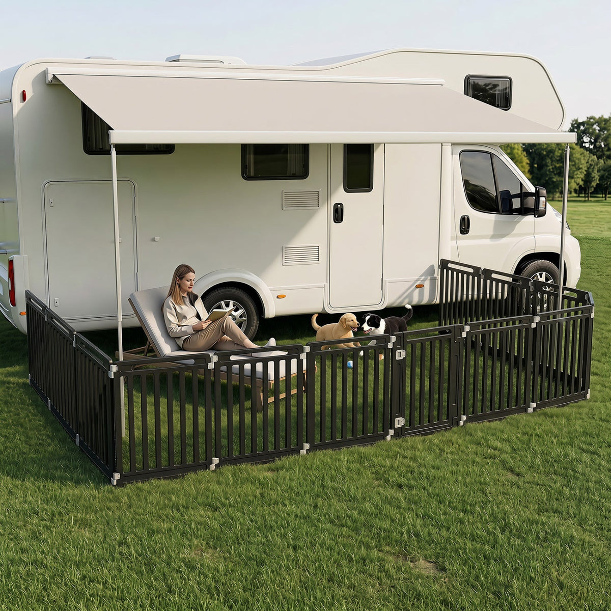 12-Panel 31.5" Height Indoor Outdoor Fence