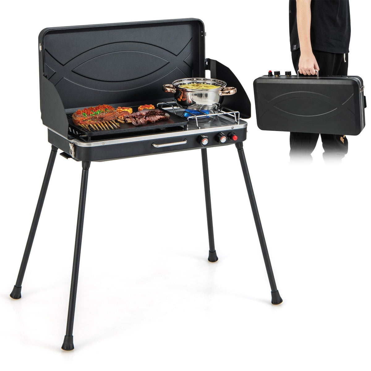 2-in-1 Gas Grill and Stove
