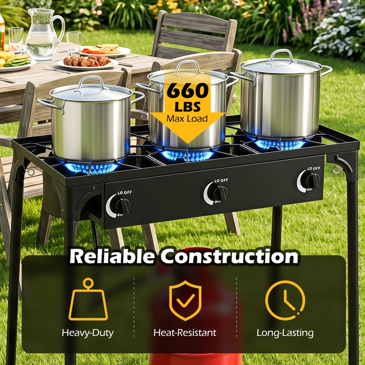 3 Burner Propane Stove 240000 BTU