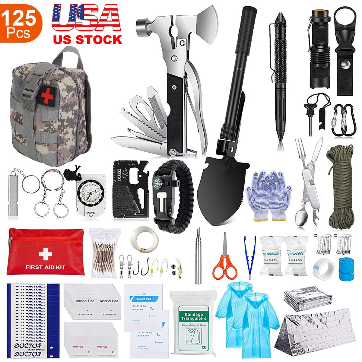 125Pcs Professional Emergency Survival Gear