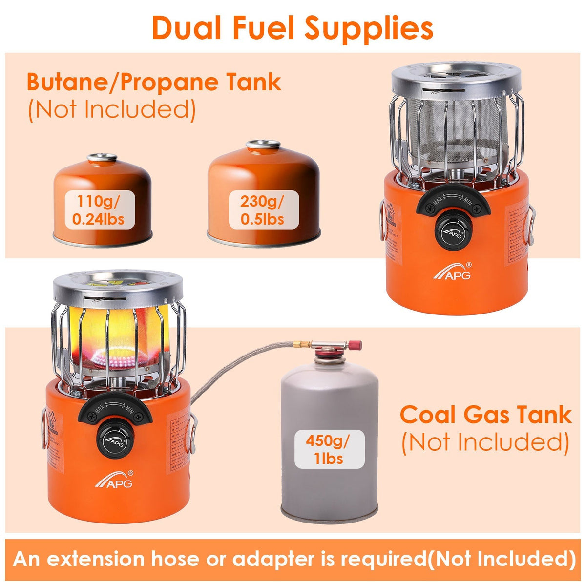 2000W 2 In 1 Camping Stove/ Tent Heater