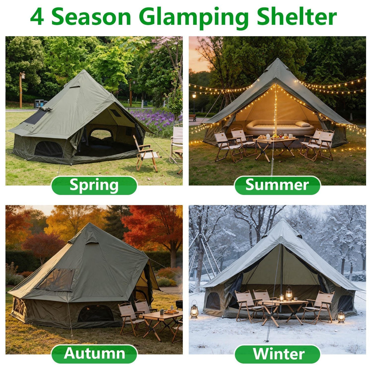 Oxford Bell Tent 13.1FT with Stove Jack