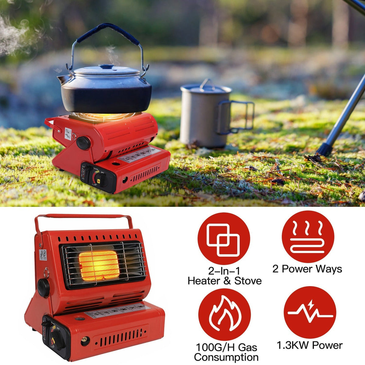 2 in 1 Portable Butane Burner Heater/ Stove