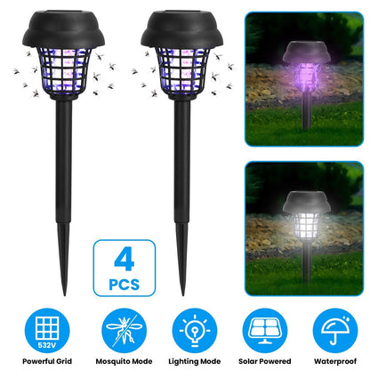 4 Pack Solar Powered Mosquito Zapper with UV White Light