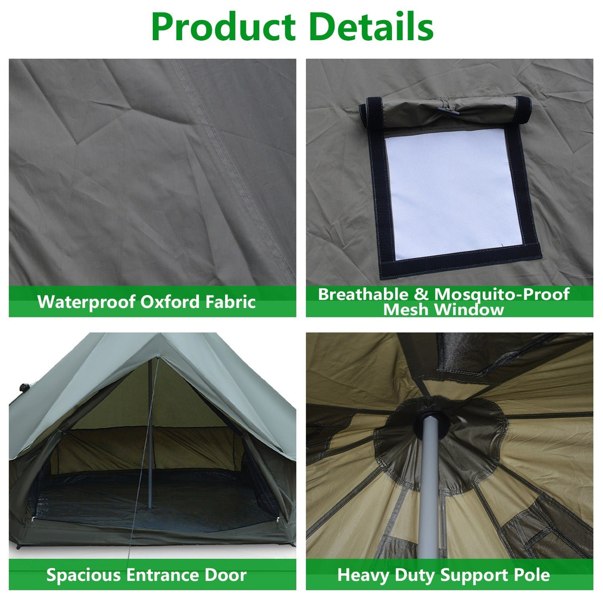 Oxford Bell Tent 13.1FT with Stove Jack
