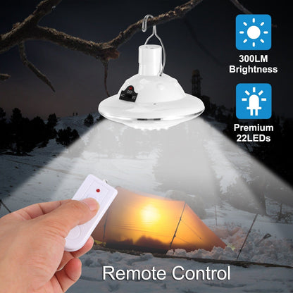 Solar Hanging LED Bulb Lamp W/ Remote Control