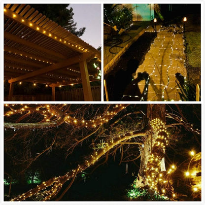 2-Pack Solar Powered 100 LED Copper Wire Fairy Light 32'