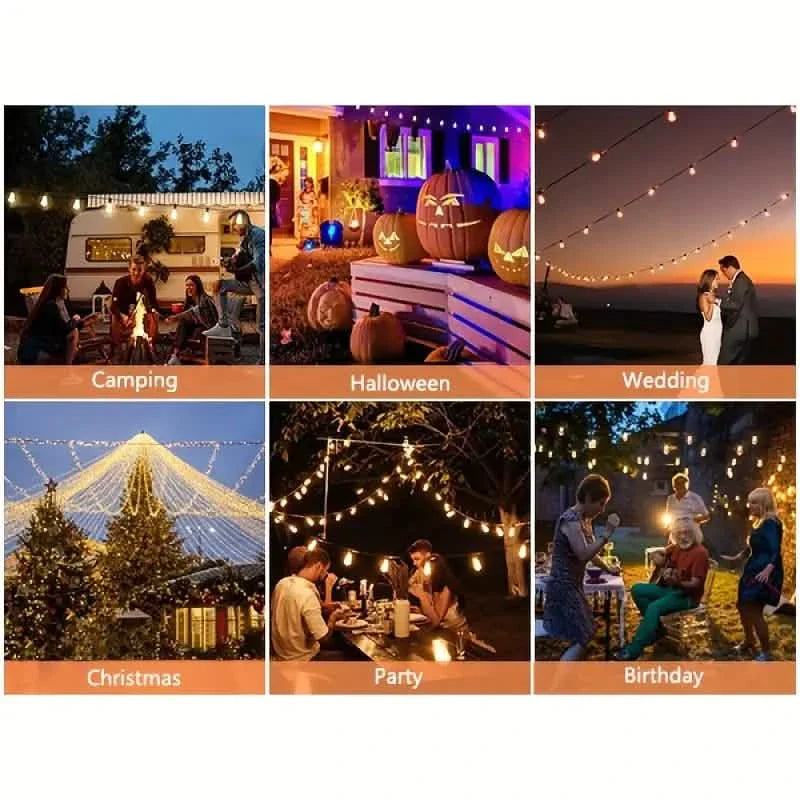 60FT Solar String Lights