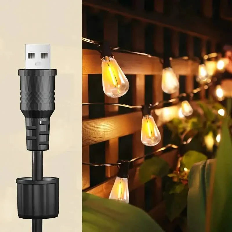 60FT Solar String Lights