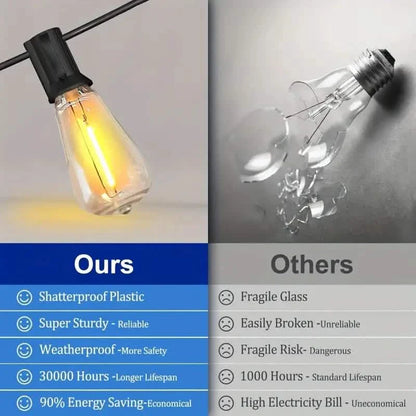 60FT Solar String Lights