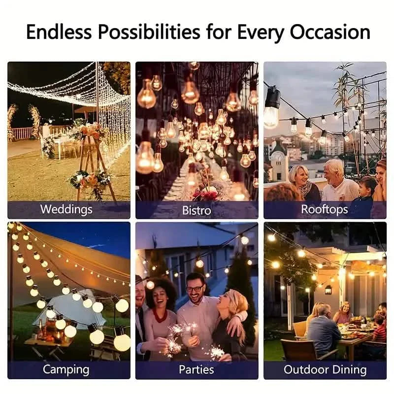 60FT Solar String Lights