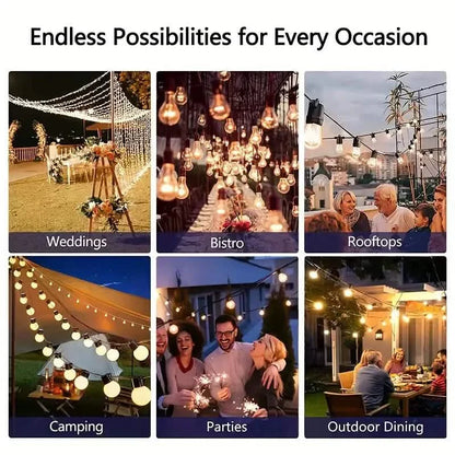 60FT Solar String Lights