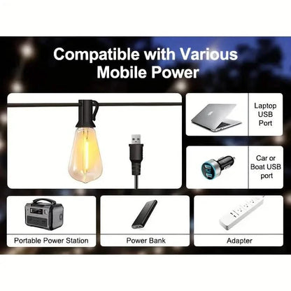 60FT Solar String Lights