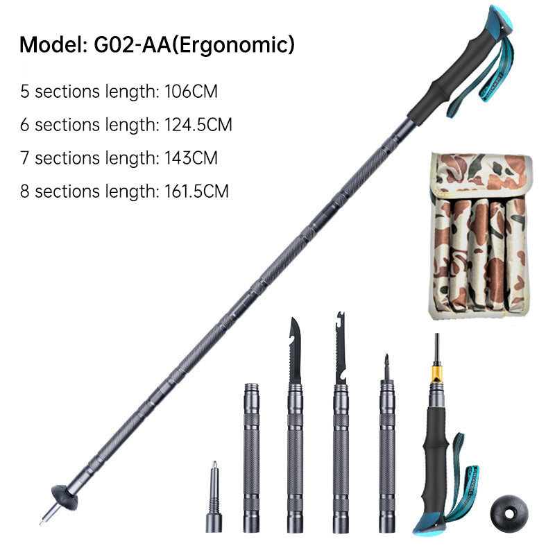 Folding telescopic tactical walking stick
