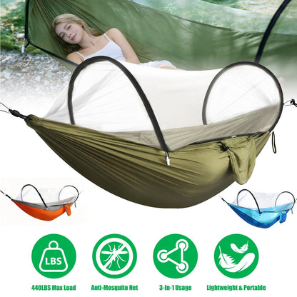 Hammock with Mosquito Net 3-in-1 Portable 440lbs