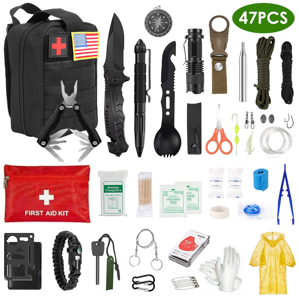 47Pcs Emergency Survival Kit