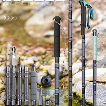 Folding telescopic tactical walking stick