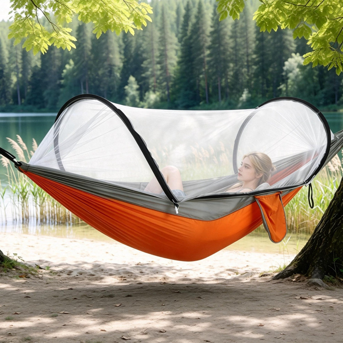 Hammock with Mosquito Net 3-in-1 Portable 440lbs