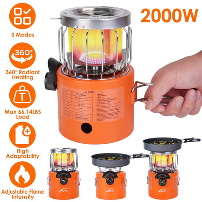 2000W 2 In 1 Camping Stove/ Tent Heater