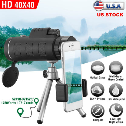 40x40 HD Optical Monocular Telescope