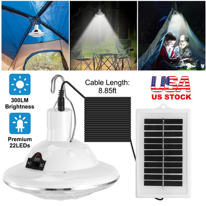 Solar Hanging LED Bulb Lamp W/ Remote Control