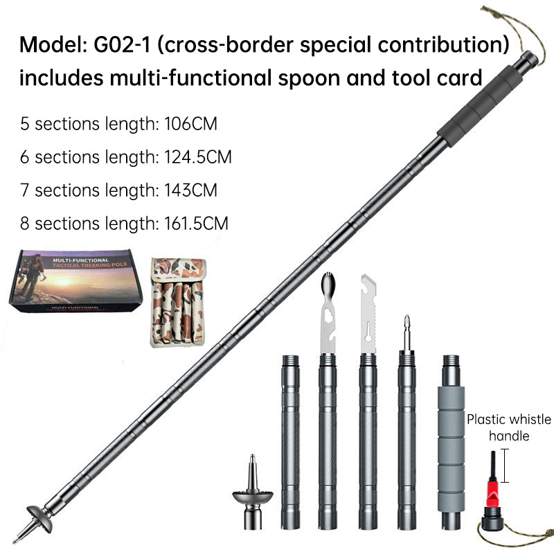 Folding telescopic tactical walking stick