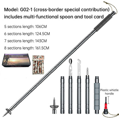 Folding telescopic tactical walking stick