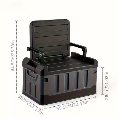 Foldable Stool with Backrest & Storage