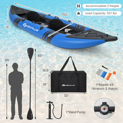 2-person Kayak /Aluminium Oars / Repair Kit