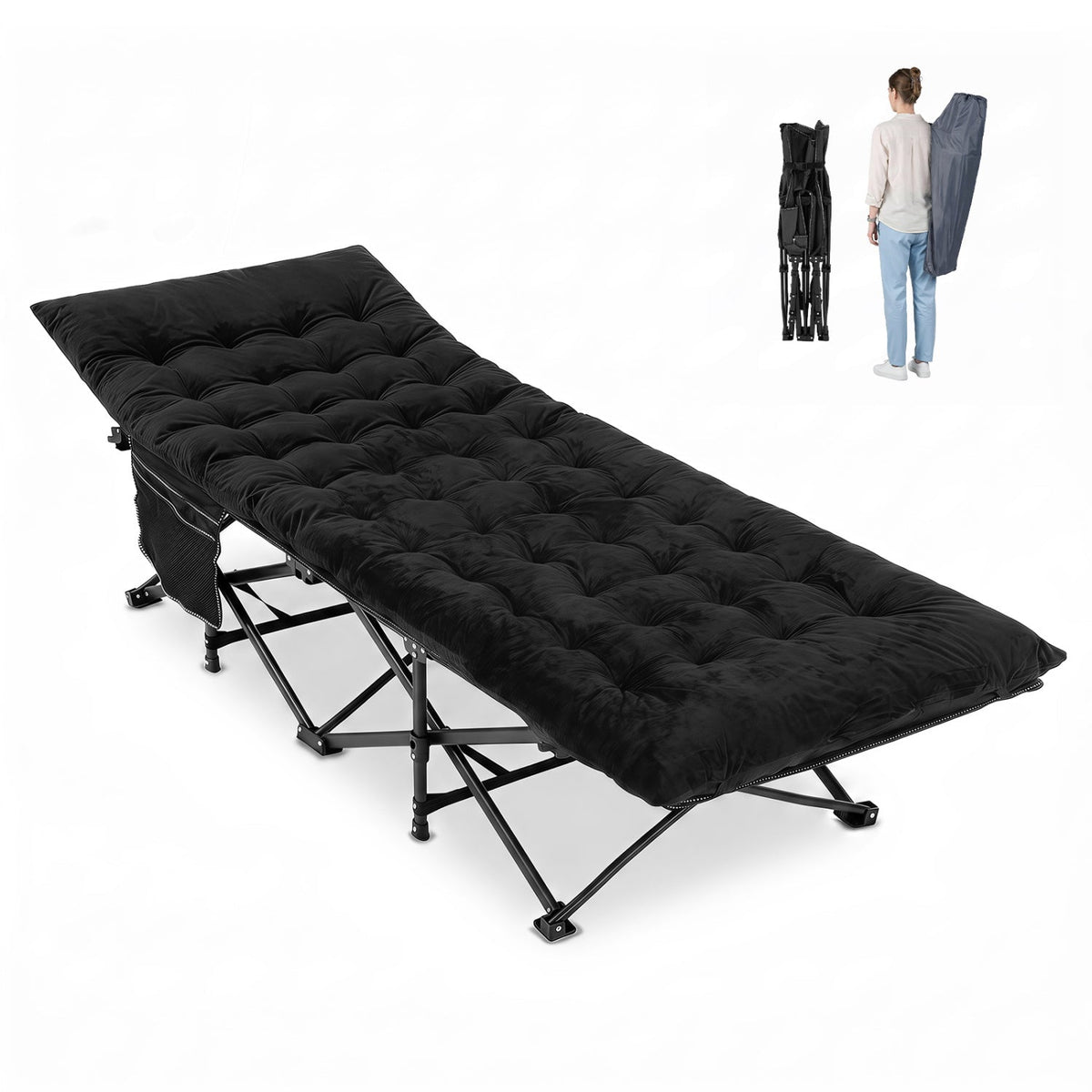 Camping Cot with Padded Mat